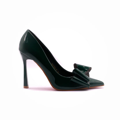 Love Rose Diamante Bow Pointy Green - Image 2