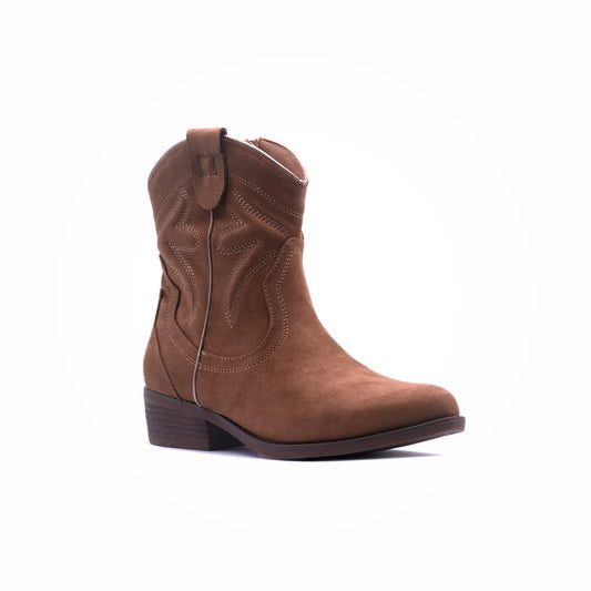 Merry Scott Ladies Cow boy Ankle Boot Beige