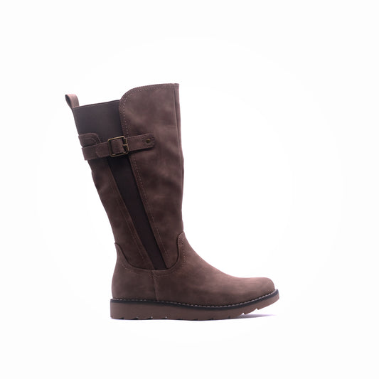 Why Wedge Zip Long Boot Brown