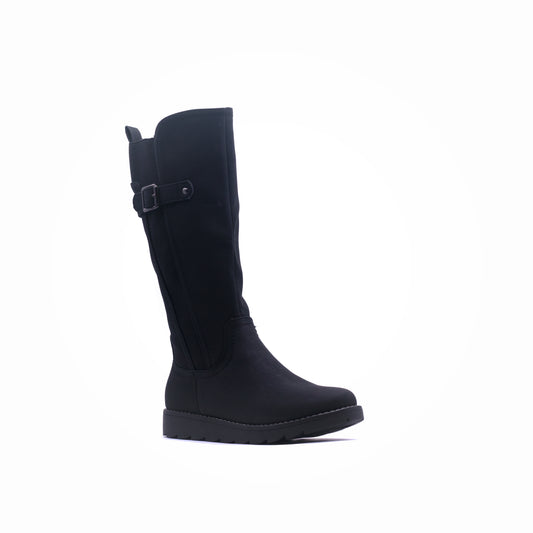Why Wedge Zip Long Boot Black