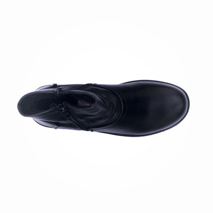 Savoy Rouched Ankle Boot Black