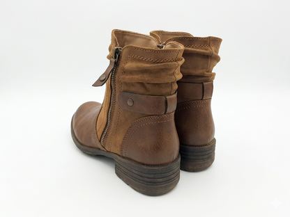 Savoy Ruched Ankle Boot Tan